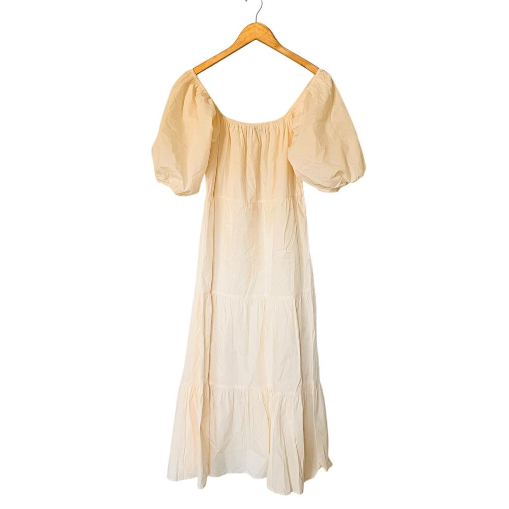 Faithful The Brand Shell Ronan Tiered Midi Dress Size XS CReam - Picture 2 of 10